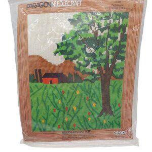 Paragon Needlecraft Farm Scene 5405 Needlepoint Kit Fits 8X10 Frame 1977
